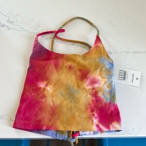 Halara lace up tie dye top size medium M